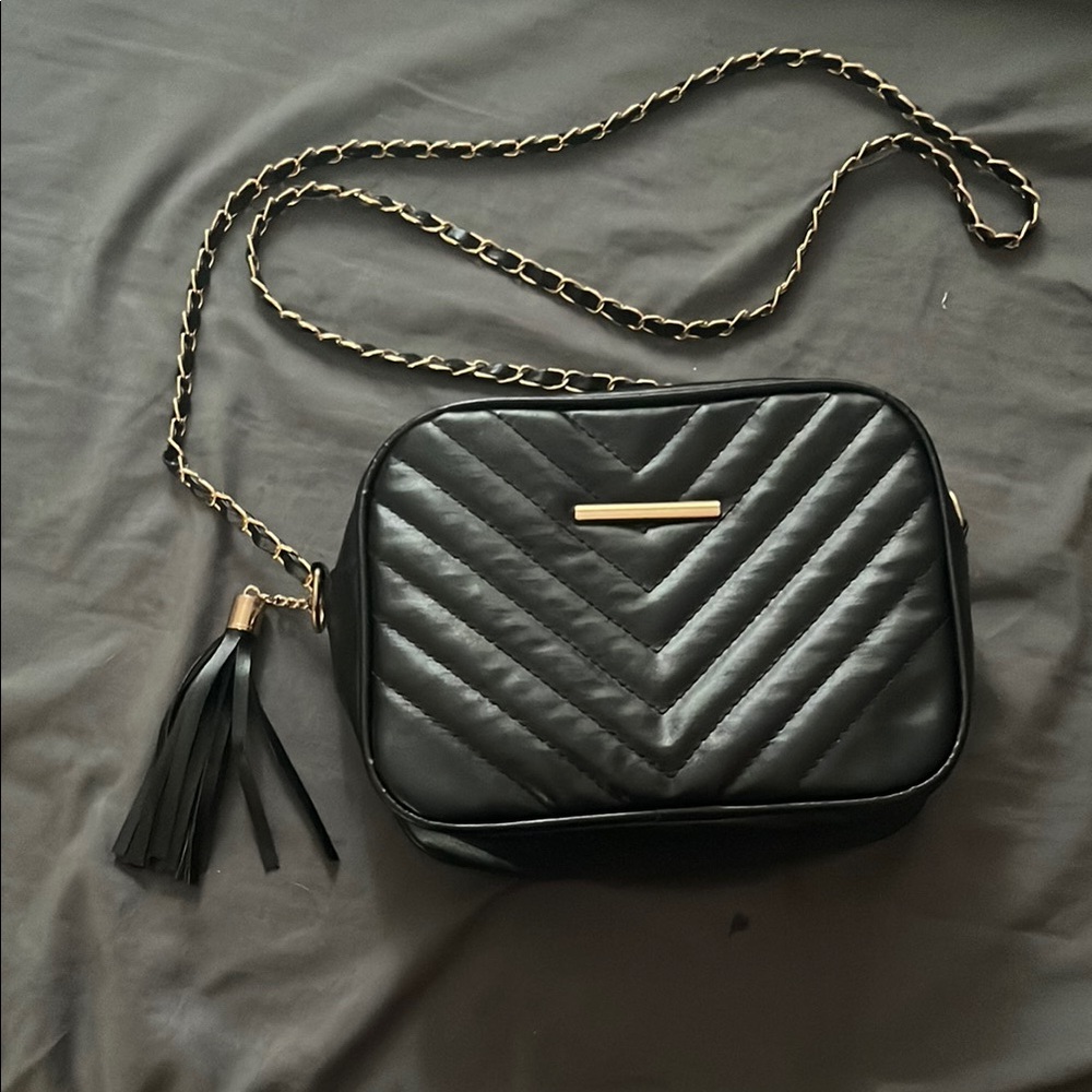 Black Quilted Crossbody Bag